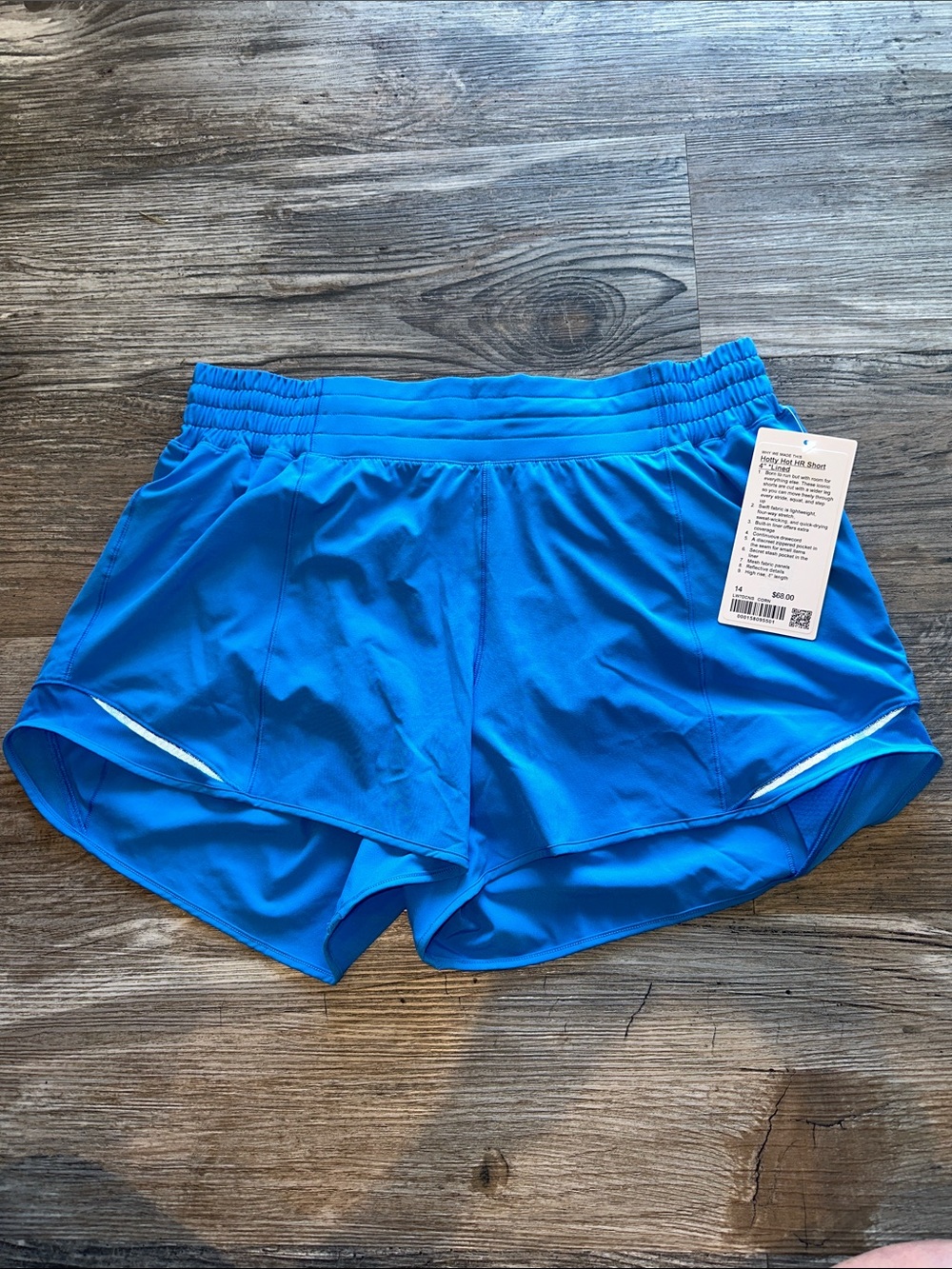 NEW with tags! Hotty Hot High-Rise Lined Short 4" Cornflower / Size 14
